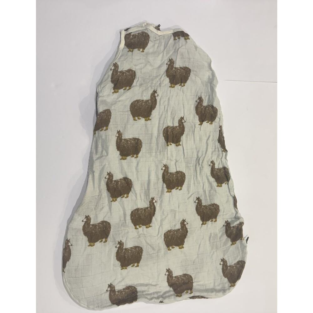 MilkBarn Bamboo Baby Sleep Sack 6-12M Llama Print Muslin Wearable Blanket